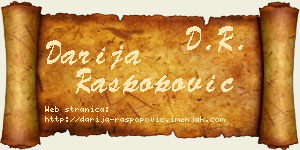 Darija Raspopović vizit kartica